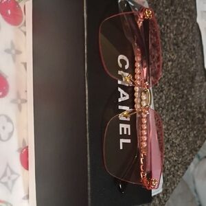 CHANEL Rose-Tinted Sunglasses with Pearl Accent All Inclusive
